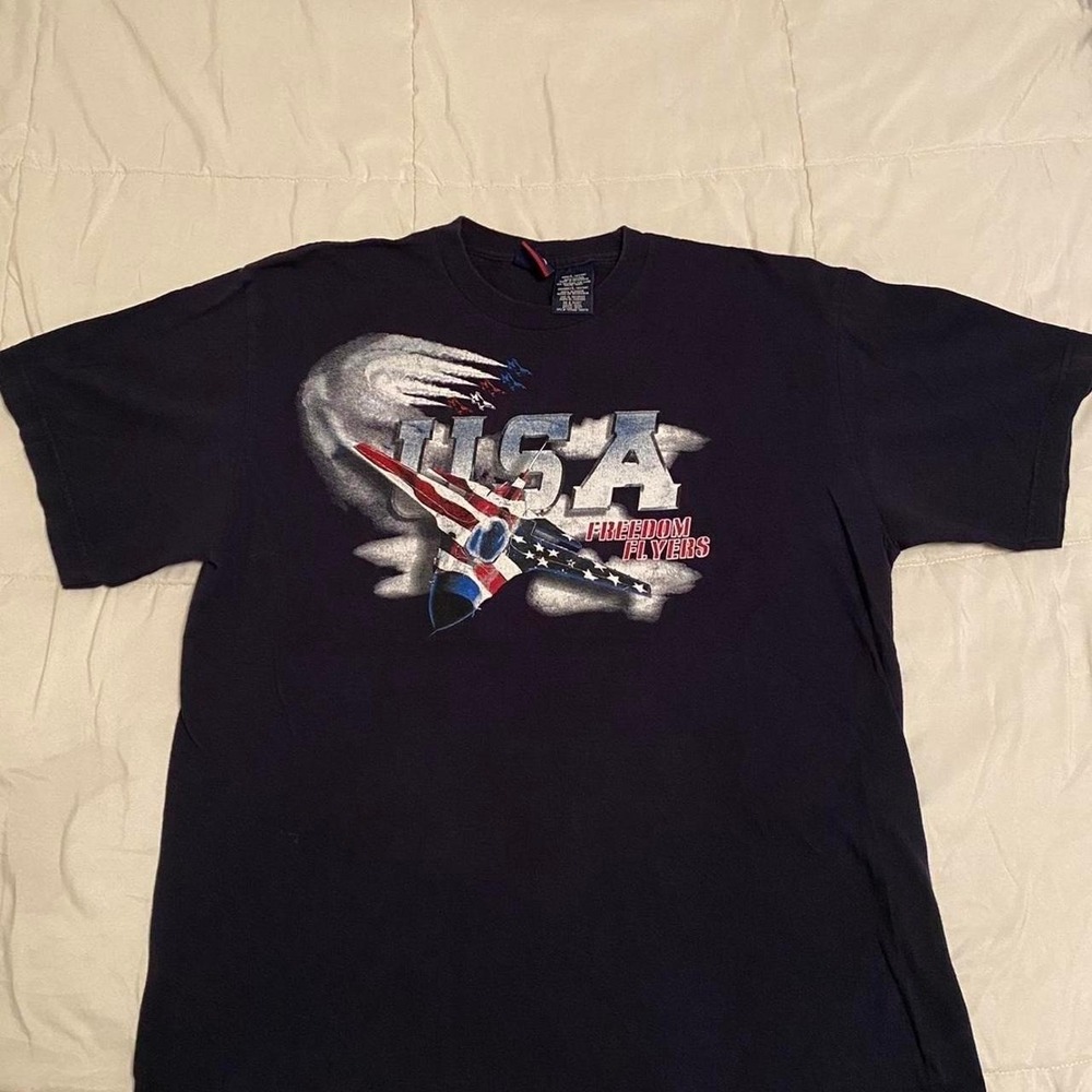 Vintage 90s freedom flyers tee, Fourth‎ of July, usa L